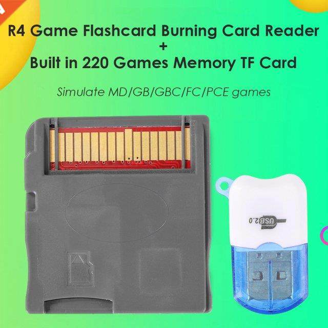 R4 RTS Gamng Flashcard Burnng Card w / TF Memory Card Rea