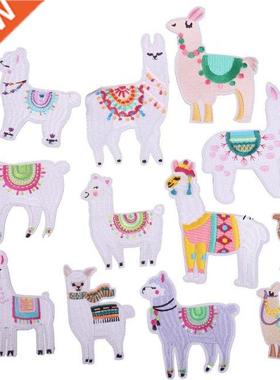 12Pcs Cute Alpaca Embroidery Patches Sew Iron On Patch Appli
