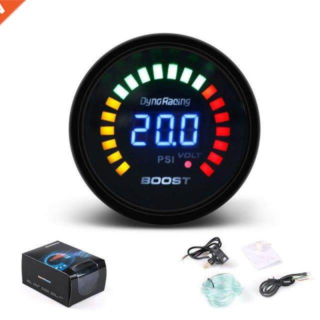 2 52mm 12v digital car auto turbo boost gauge -15-45 psi le