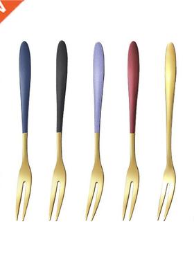 Stainless Steel Two-tine Fork Fruit Fork Tableware Snack Cak