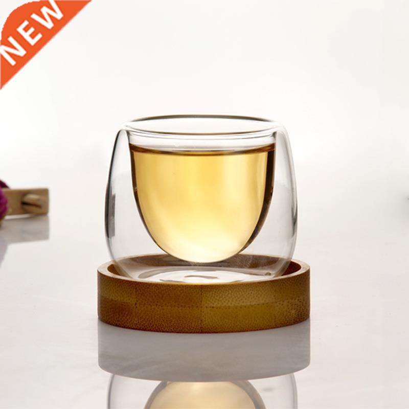 6 Pcs Bodum Double Wall s Design Shot Teacups With Bamboo Sa