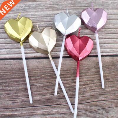 Birthday Cake Candle Diamond Heart Star Shape Creative 3D Lo