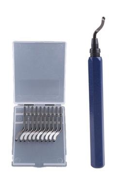 Handle Burr Metal Deburring Remover Cutting Tool with 10pcs