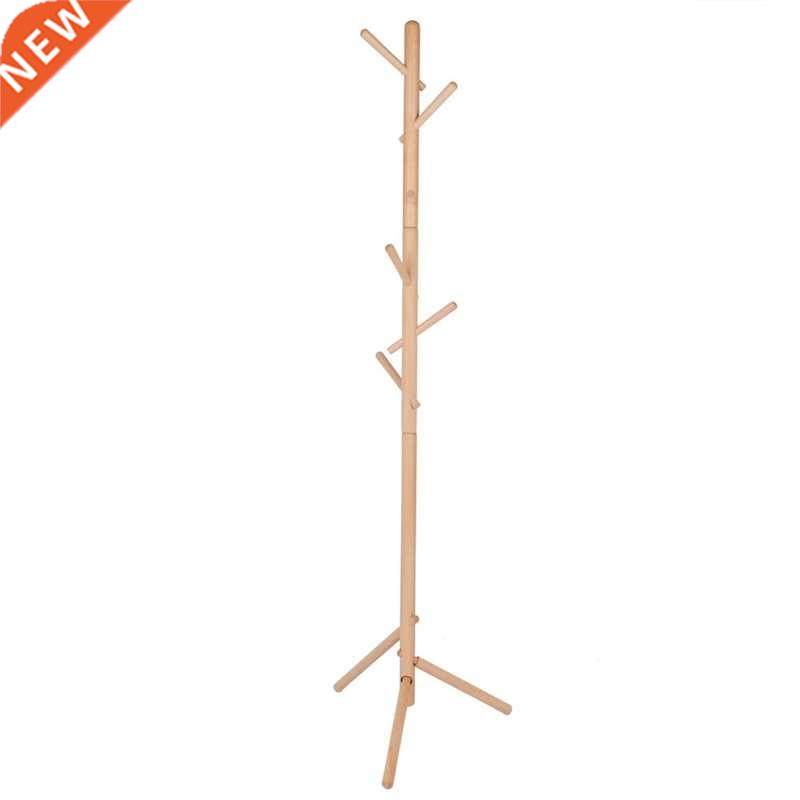 Clothes Rack Free Standing Wood Coat Rack Stand Hat Hanger w