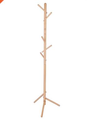 Clothes Rack Free Standing Wood Coat Rack Stand Hat Hanger w
