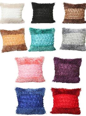 Vntage Velvet Decoratve Throw Pllow Case 3D Artfcal Ro