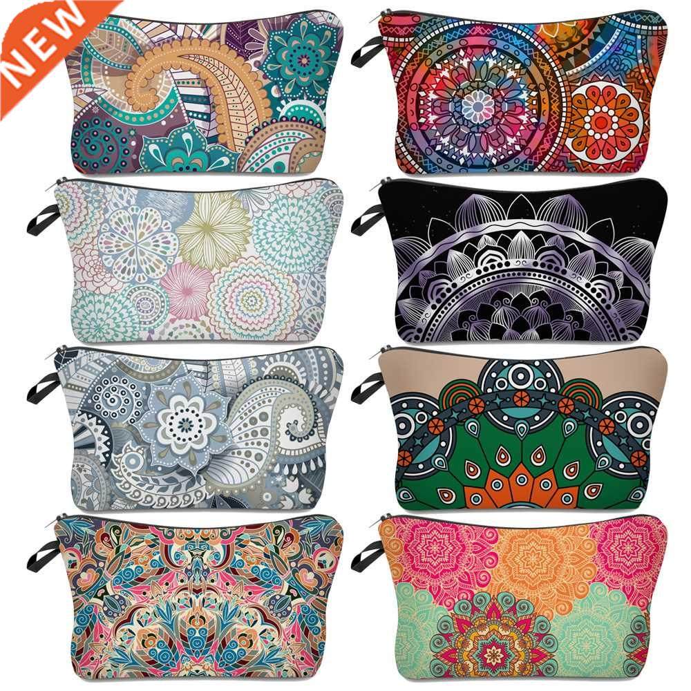 Deanfun Colorful Mandala Flower Printing Soft Cosmetic Bag W