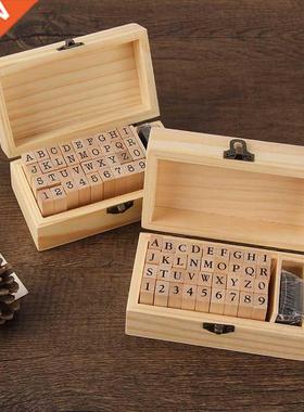 Self Inking Number Letter Stamp School Stationery Wood Recta