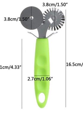 Stainless Steel Pizza Cutter Pancake Slicer Pastry Double Ro