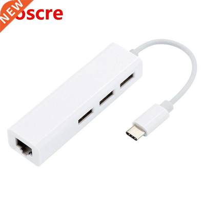 USB C to Ethernet Adapter Type-C to USB2.0 Hub with RJ145 In