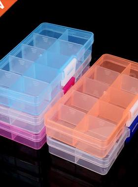 10 Slots Adjustable Transparent Jewelry Storage Box Ring Ear