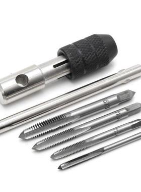 5 Pcs T Type Hand Screw Thread Taps Drill Kit M3 M4 M5 M6 Se