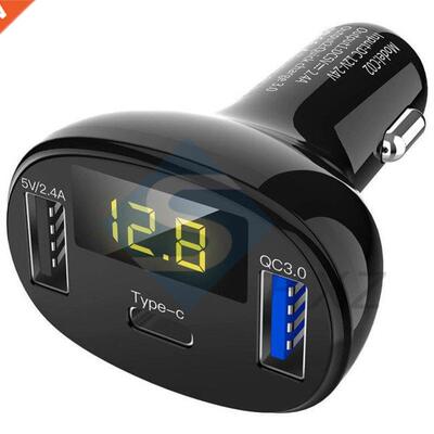 DC 12V-24V USB/Type-C car Charger Mult-functon Dgtal Ds