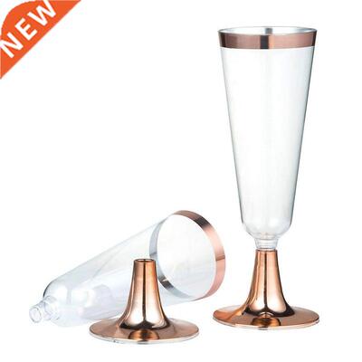 6pcs/Set Disposable Plastic Red Wine Glass Champagne Flute C