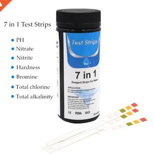 50 Strips 7 in 1 Test Strips Swimming Pool Spa Reagent Strip