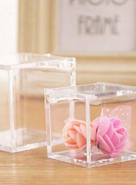 Transparent Cube Wedding Favor Candy Box Plastic Transparent