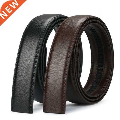 Luxury Men No Buckle Belt PU Leather for Automatic Buckle Wa