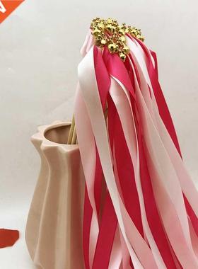 50/100pcs Ribbon Wands with Bell Soft Streamer Fairy Stick W