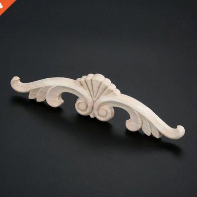 20*5cm Unpainted Wood Carved Decal Corner Applique Frame For