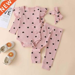 3Pcs Baby Girl Outfit Set Newborn Toddler Girls Clothes Ruff