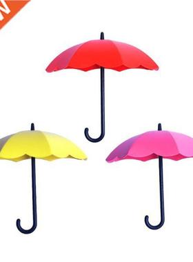 *3Pcs mrella Shape Adhesive er Wall Hook Wedding Decoracion