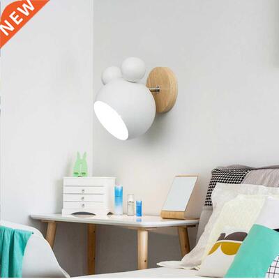 Nordic Wooden Wall Lamps Cute Cartoon Styling Coloful Wall S