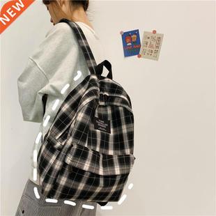 Plaid Student Women College Teena Backpack Fashion