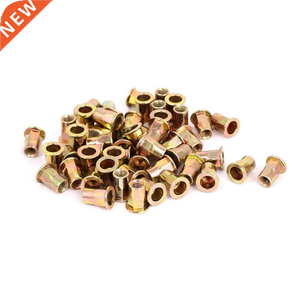 50pcs M6x14.5mm Carbon Flat Head Half Hex Body Rivet Nuts Nu