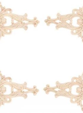 4/2/1PC Wood-Carved Furniture Applique Onlay 27x14cm Center