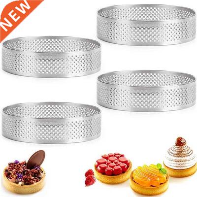 10Pcs Circular Tart Rings With Holes Stainless Steel Fruit P