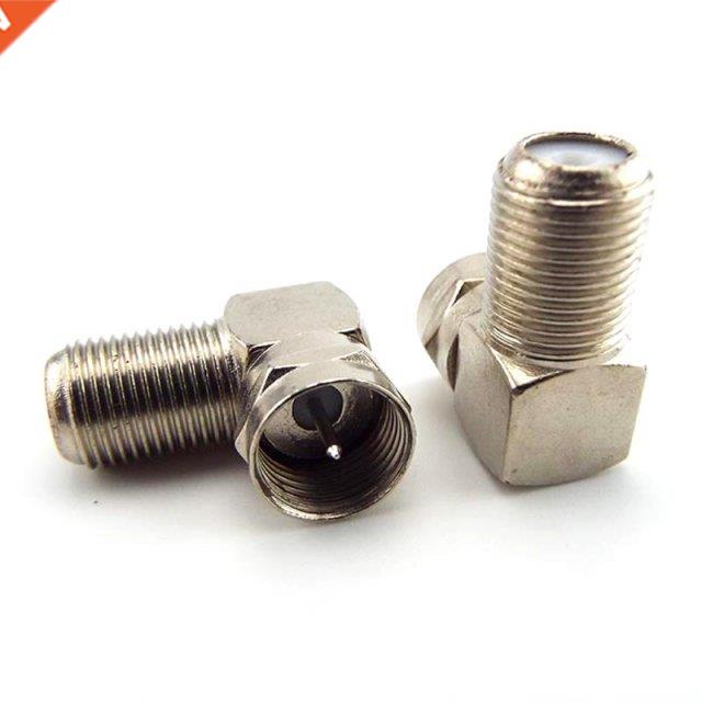 2pcs 90 Degree F-Type Male to Female Plug Connector TV Aeria