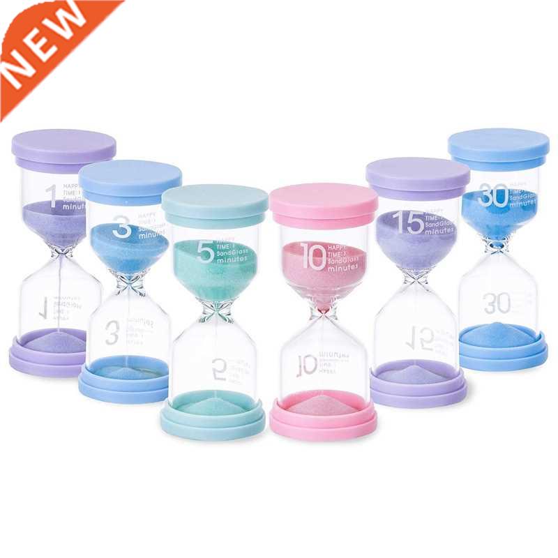 6Pcs Sand Timers 适用于 Kids and Classroom - Big Plastic San