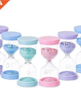6Pcs Sand Timers 适用于 Kids and Classroom - Big Plastic San