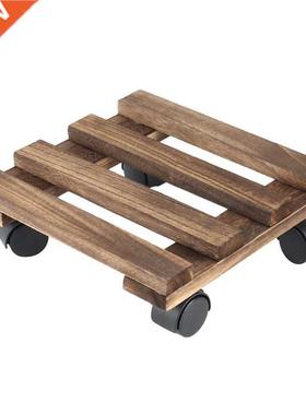 Plant Caddy Wooden Lockable Plant Stand Heavy Duty Plant Squ