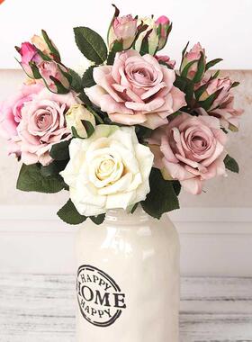 NEW beautful bg rose branch artfcal slk flowers home w