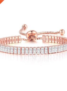 ZHOUYANG Kpop Women's Tennis Bracelet Luxury 2.5*5 mm Multic