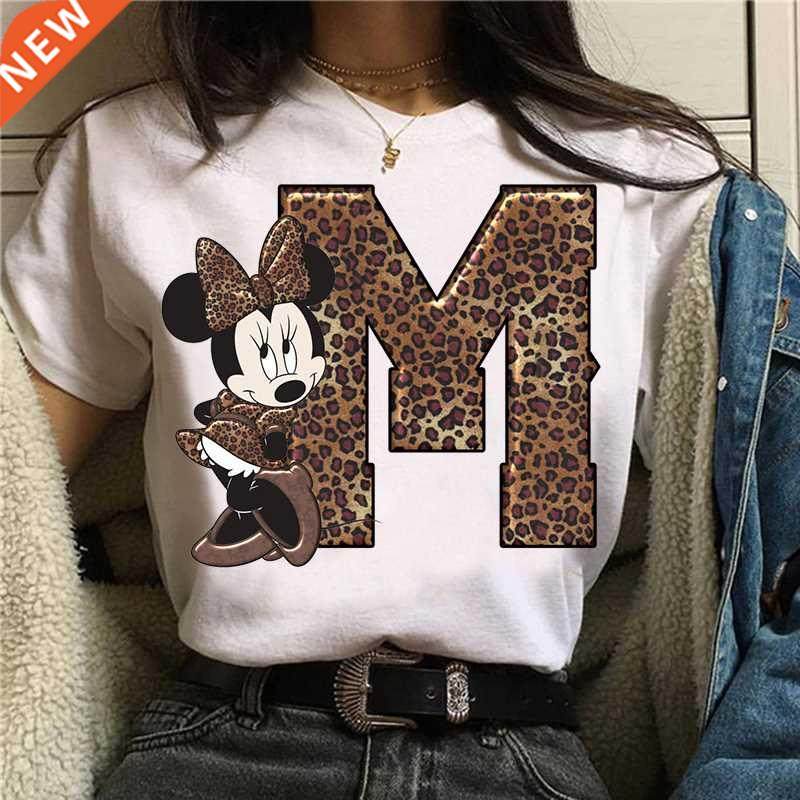 White Tshirts Minnie Mouse Font A B C D E F G Short Sleeve T