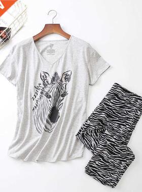 Ladies Pajamas Set Summer/Spring New  Zebra Printed S