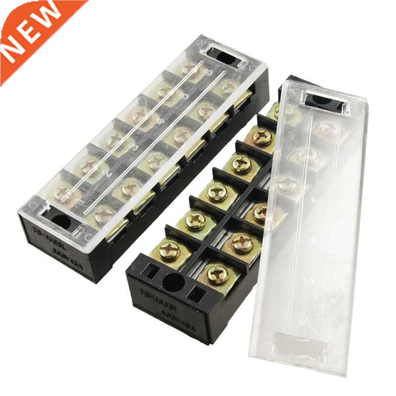 2 Pcs 45A Housing 6 Position Wire Connector Barrier Terminal