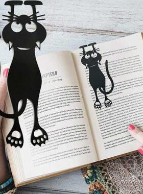 1/2/5Pc Kawaii Black Cat Bookmarks for Books 3D Plastic Ster