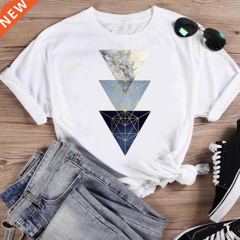 women geometric lovely rend fashion cartoon short sleeve sum