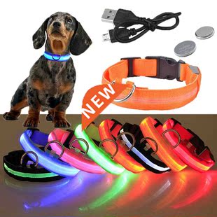 Dog LED Glowing USB Luminous Pet Collar Flashi Rechargeable