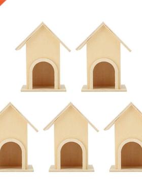 5X Wooden Birdhouse Unique DIY Bird Feeder Cge Crft Ornme