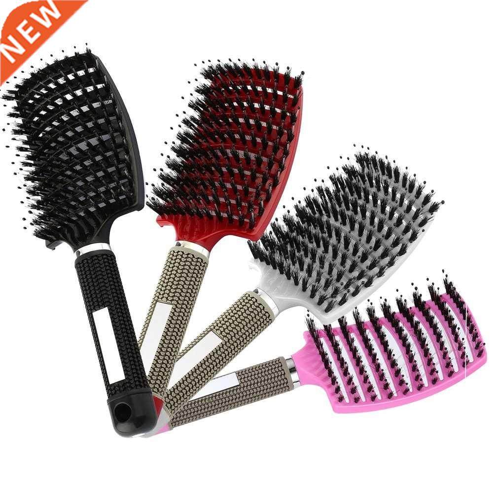 Hair Scalp Massage Comb Hairbrush Bristle Nylon Women Wet Cu