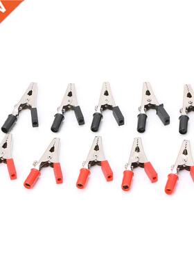 10X Insulated Crocodile Clips Plastic Handle Cable Lead Test