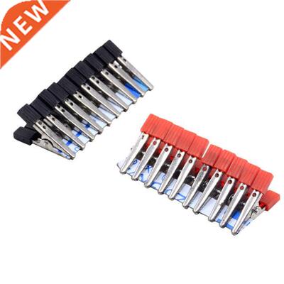 10pcs 50mm Plastic Handle Test Probe Metal Alligator Clips C