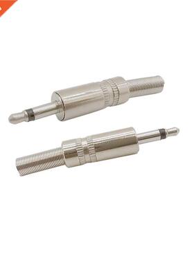 1/2Pcs Metal 3.5mm 2 Pole Audio Plug Mono Connector With Spr