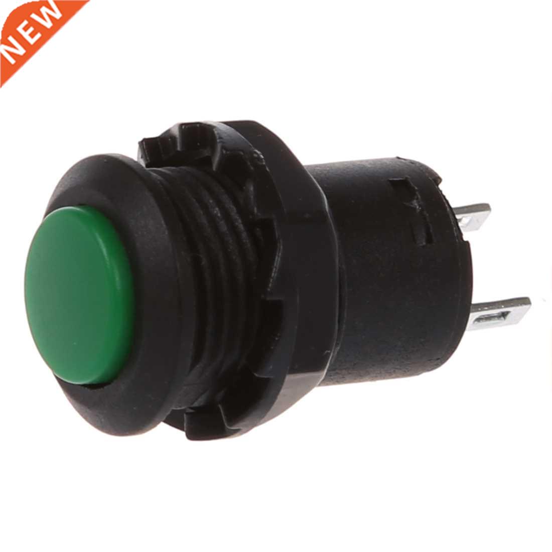 20 Pcs 12.5mm Thread Green Cap SPST Latching Type Push Butto