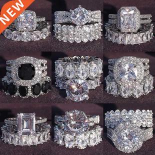 Silver Color Wedding Pink Rin Cut Luxury Princess Green Oval