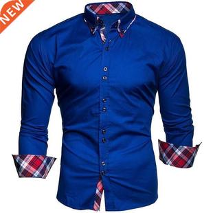 Classic Fit Casual Business Men Dress Shirt Men's Long Sleev